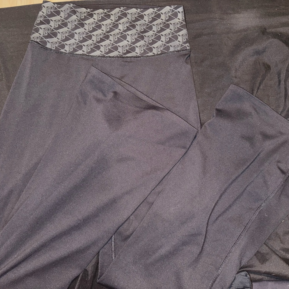 PINK Victoria's Secret Black Leggings with Graphic Waistband